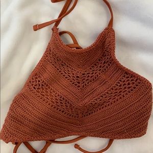 Cropped crochet bikini top by Xhilaration. Size XS